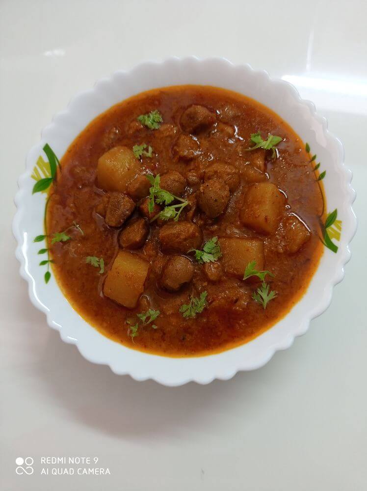 Soya badi and Aloo Curry