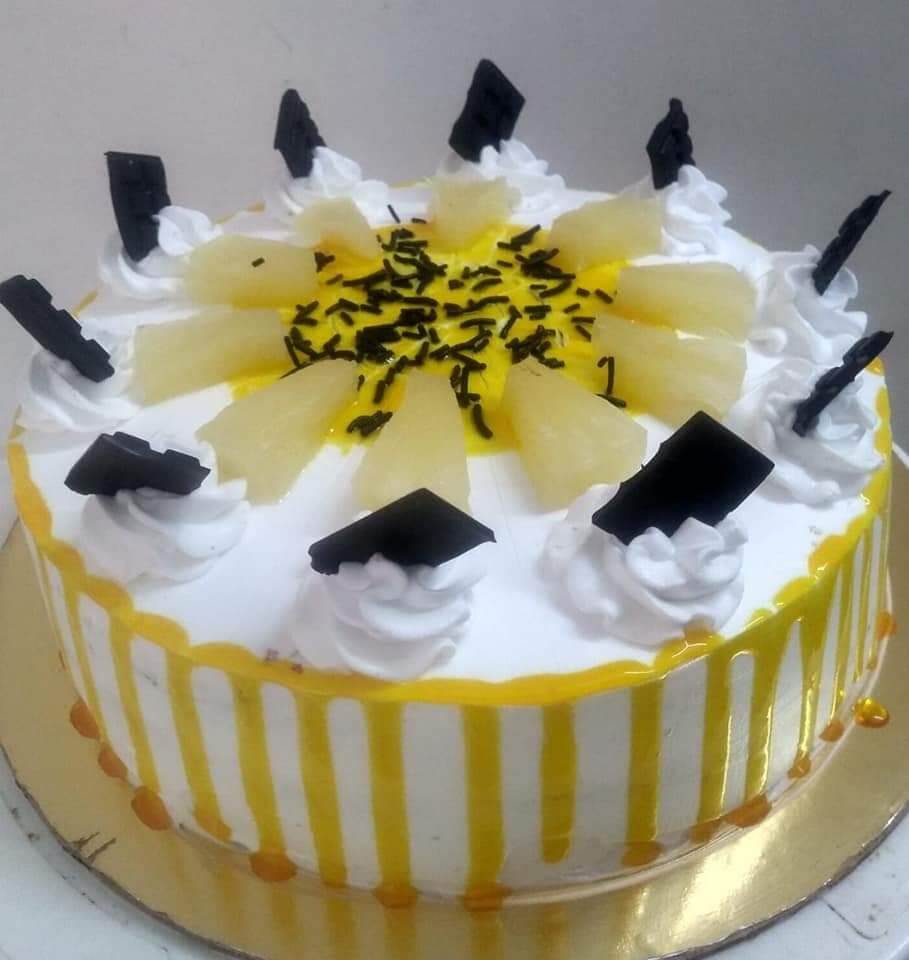 Eggless pineapple cake