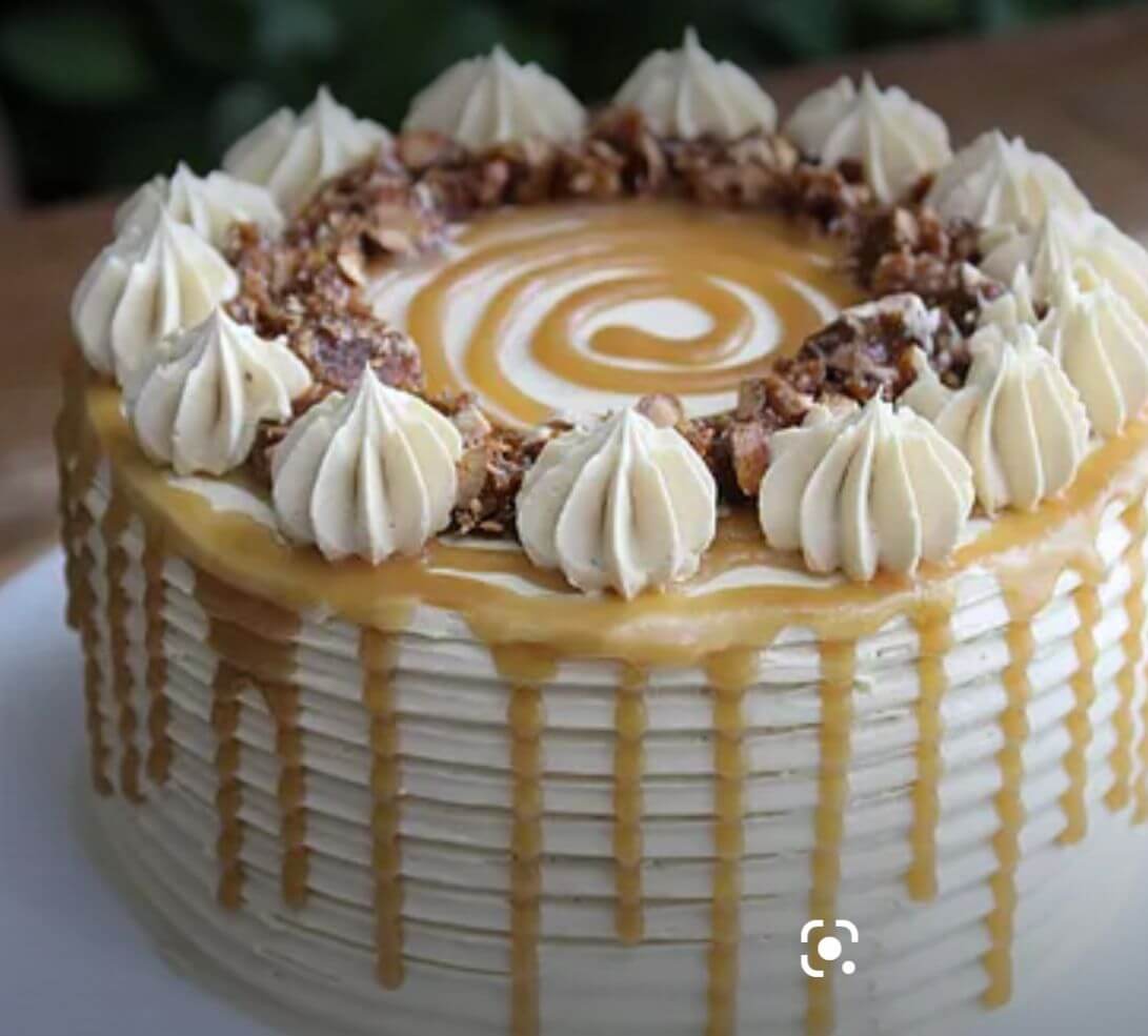 Eggless Butterscotch cake.