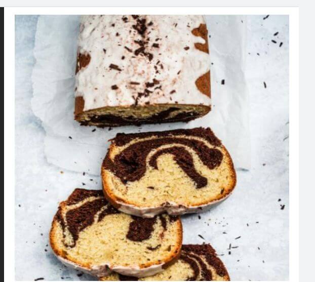 Eggless chocolate marble tea time cake.