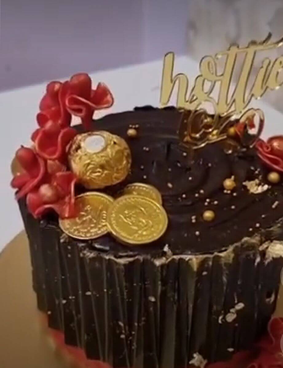 Eggless chocolate origami cake.