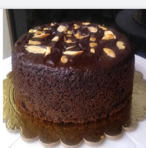 Eggless chocolate jaggery cake
