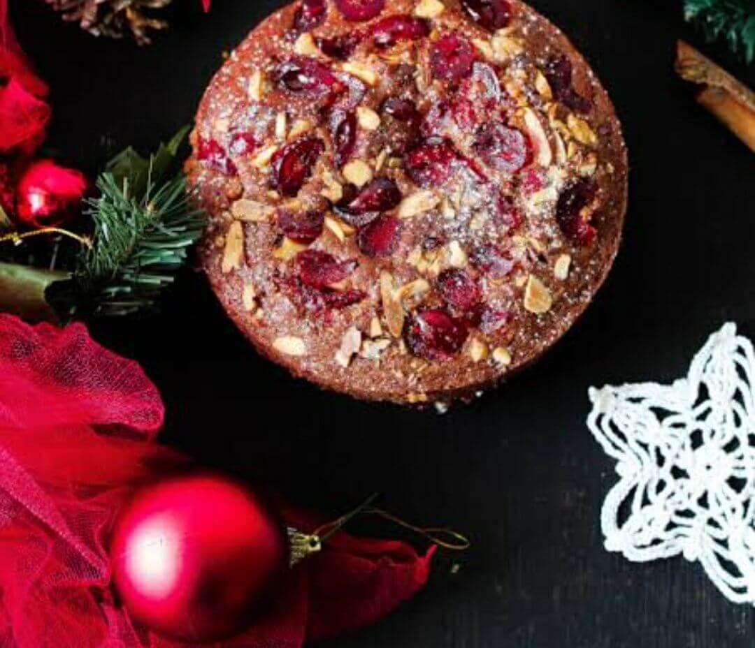 Eggless whole wheat and jaggery plum cake.