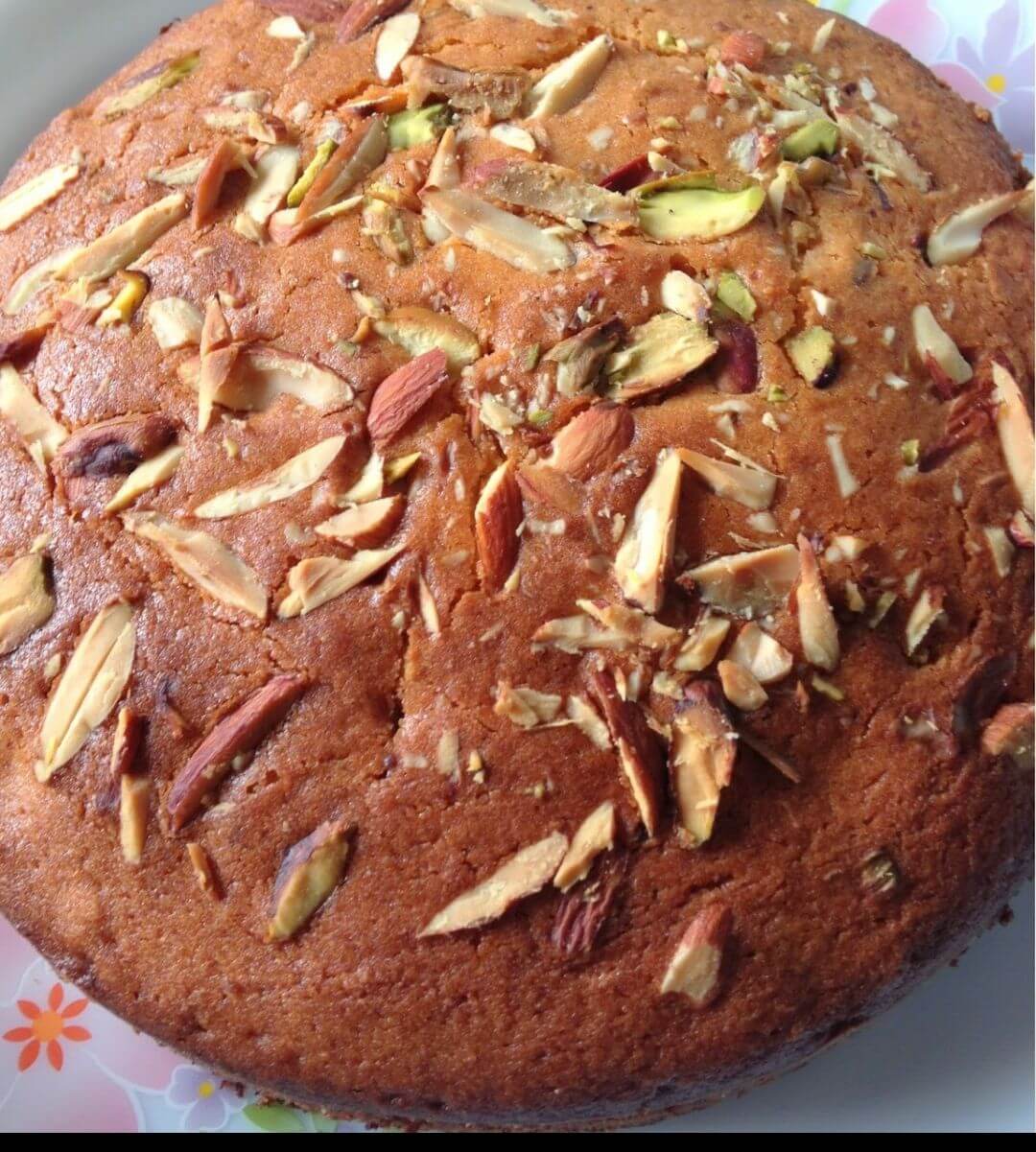 Eggless whole wheat cake