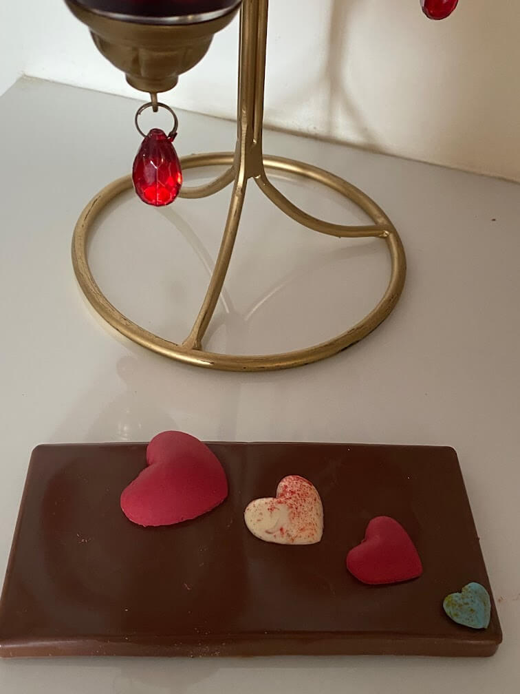 Heart chocolate bar