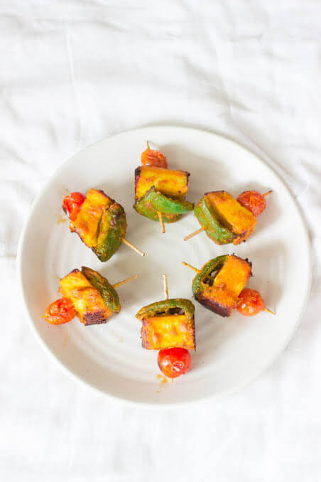 Paneer tikka bite size sticks