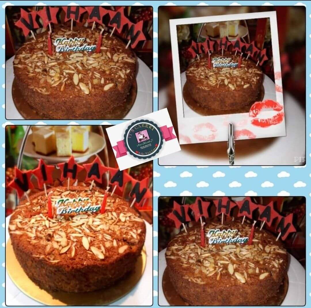Eggless Whole Wheat Almond Cake