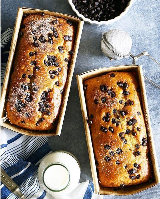 Eggless Vanilla Choco Chips Loaf
