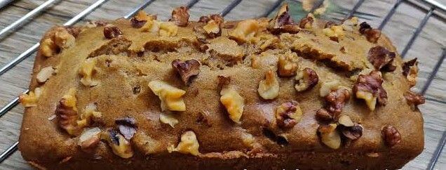 Eggless Whole Wheat Banana Walnut Loaf