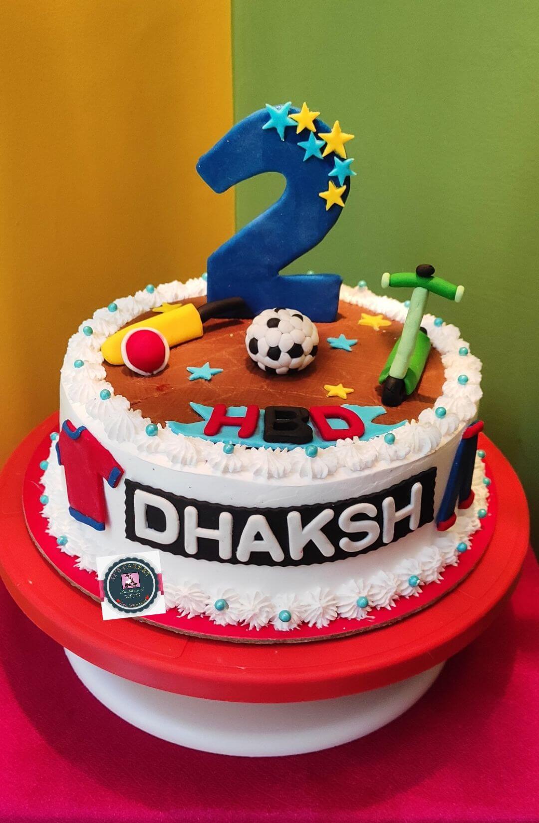 Chocolate Flavour Sports Theme Cake