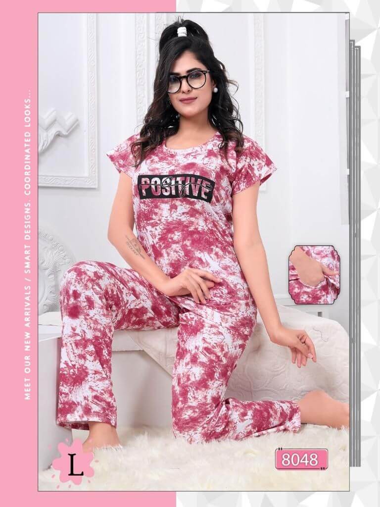 Tye & dye cotton hosiery night suit  XXL size for women