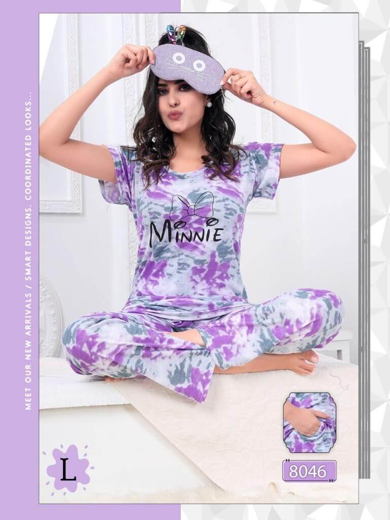 Tye & dye cotton hosiery night suit  XXL size for women